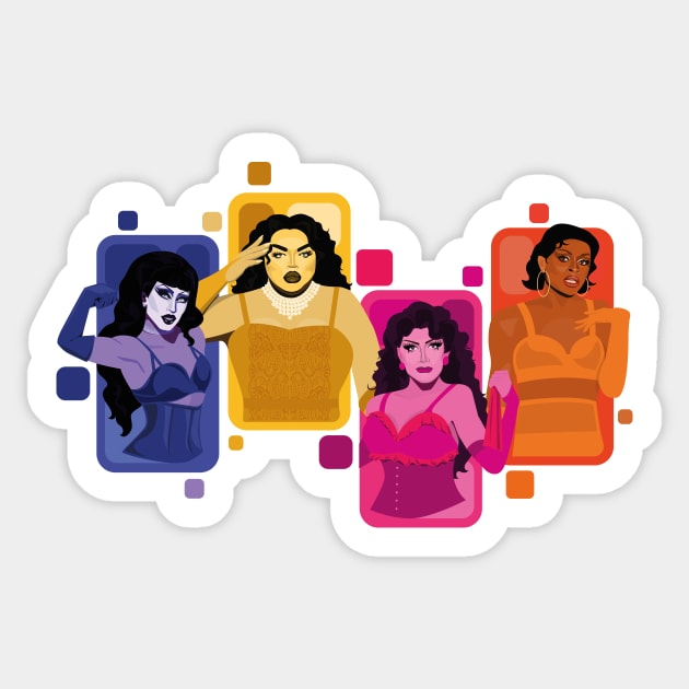 Top 4 queens from Drag Race Season 13 Sticker by dragover